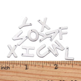 Tarnish Resistant 201 Stainless Steel Letter Charms, Random Mixed Letters, 11x5.5~12x0.5mm, Hole: 1mm, 200pc/Set