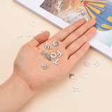 Tarnish Resistant 201 Stainless Steel Letter Charms, Random Mixed Letters, 11x5.5~12x0.5mm, Hole: 1mm, 200pc/Set