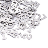 Tarnish Resistant 201 Stainless Steel Letter Charms, Random Mixed Letters, 11x5.5~12x0.5mm, Hole: 1mm, 200pc/Set