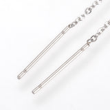 Tarnish Resistant 304 Stainless Steel Earring Findings, Ear Threads, Stainless Steel Color, 98x0.5mm, Pin: 0.8mm, 50Pair/Set