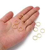 Ion Plating(IP) 304 Stainless Steel Linking Ring, Ring, Golden, 12x0.8~1mm, 100pc/Set