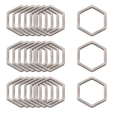 304 Stainless Steel Linking Ring, Hexagon, Stainless Steel Color, 13.5x12x0.8mm, 100pcs/Set