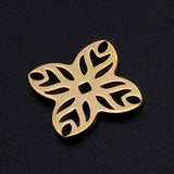 201 Stainless Steel Filigree Joiners Links, Laser Cut, Flower, Golden, 14x14x1mm, 5pc/Set