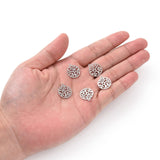 Non-Tarnish 201 Stainless Steel Pendants, Filigree Joiners Findings, Laser Cut, Flat Round with The Tree of Life, Stainless Steel Color, 17x14.5x1mm, Hole: 1.5mm, 5pc/Set