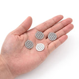 201 Stainless Steel Sacred Geometry Pendants, Spiritual Charms, Filigree Joiners Findings, Laser Cut, Flower of Life, Stainless Steel Color, 22x19.5x1mm, Hole: 1.4mm, 5pcs/Set