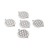 201 Stainless Steel Sacred Geometry Links, Laser Cut, Flower of Life, Stainless Steel Color, 17.5x23x1mm, Hole: 1.4mm, 5pcs/Set