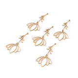 201 Stainless Steel Big Pendants, Laser Cut, with Jump Rings, Flower, Golden, 52.5mm, Hole: 1.4mm, 5pcs/Set