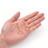 201 Stainless Steel Big Pendants, Laser Cut, with Jump Rings, Flower, Golden, 52.5mm, Hole: 1.4mm, 5pcs/Set