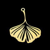 201 Stainless Steel Pendants, Laser Cut, Ginkgo Leaf, Golden, 26x21.5x1mm, Hole: 1.5mm, 5pc/Set