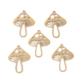 Autumn Theme 201 Stainless Steel Pendants, Laser Cut, PVD Vacuum Plating, Mushroom, Golden, 25x20x1mm, Hole: 1.5mm, 5pcs/Set