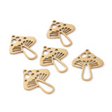 Autumn Theme 201 Stainless Steel Pendants, Laser Cut, PVD Vacuum Plating, Mushroom, Golden, 25x20x1mm, Hole: 1.5mm, 5pcs/Set