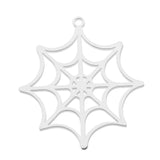 Non-Tarnish 201 Stainless Steel Pendants, Laser Cut, Spider Web, Stainless Steel Color, 32x30x1mm, Hole: 1.6mm, 5pc/Set