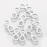 Non-Tarnish 201 Stainless Steel Charms, Laser Cut, Infinity, Stainless Steel Color, 6x12x1.2mm, Hole: 1.5mm, 10pc/Set
