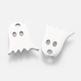 Non-Tarnish 201 Stainless Steel Charms, Halloween, Ghost, Stainless Steel Color, 11.8x10.1mm, 10pc/Set