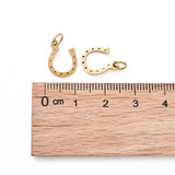 304 Stainless Steel Charms, Horseshoe, Golden, 13x10x1mm, Hole: 3mm, 5pcs/Set