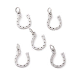 304 Stainless Steel Charms, Horseshoe, Stainless Steel Color, 13x10x1mm, Hole: 3mm, 5pcs/Set