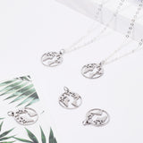 201 Stainless Steel Pendants, Ring with Map, Stainless Steel Color, 20x17.5x1mm, Hole: 3mm, 5pcs/Set