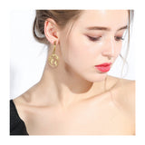 201 Stainless Steel Pendants, Ring with Map, Golden, 20x17.5x1mm, Hole: 3mm, 5pcs/Set