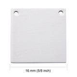 Tarnish Resistant 201 Stainless Steel Pendants, Manual Polishing, Square, Stainless Steel Color, 16x16x1mm, Hole: 1mm, 5pc/Set