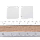 Tarnish Resistant 201 Stainless Steel Pendants, Manual Polishing, Square, Stainless Steel Color, 16x16x1mm, Hole: 1mm, 5pc/Set