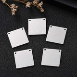 Tarnish Resistant 201 Stainless Steel Pendants, Manual Polishing, Square, Stainless Steel Color, 16x16x1mm, Hole: 1mm, 5pc/Set