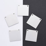 Tarnish Resistant 201 Stainless Steel Pendants, Manual Polishing, Square, Stainless Steel Color, 16x16x1mm, Hole: 1mm, 5pc/Set