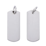 201 Stainless Steel Pendants, Manual Polishing, Rectangle, Stamping Blank Tag, Stainless Steel Color, 20x8x1mm, Hole: 3.5mm, 5pcs/Set