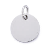 Tarnish Resistant 201 Stainless Steel Pendants, Manual Polishing, Flat Round, Stamping Blank Tag, Stainless Steel Color, 10x1mm, Hole: 3.5mm, 5pc/Set