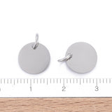 Tarnish Resistant 201 Stainless Steel Pendants, Manual Polishing, Flat Round, Stamping Blank Tag, Stainless Steel Color, 10x1mm, Hole: 3.5mm, 5pc/Set