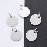 Tarnish Resistant 201 Stainless Steel Pendants, Manual Polishing, Flat Round, Stamping Blank Tag, Stainless Steel Color, 10x1mm, Hole: 3.5mm, 5pc/Set