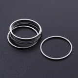 304 Stainless Steel Linking Rings, Laser Cut, Round Ring, Stainless Steel Color, 20x1mm, Inner Diameter: 18mm, 10pcs/Set