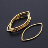 201 Stainless Steel Linking Rings, Laser Cut, Horse Eye, Golden, 27x13x1mm, Inner Diameter: 24x11mm, 10pcs/Set