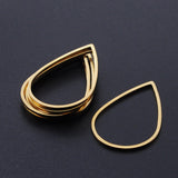 201 Stainless Steel Linking Rings, Laser Cut, Teardrop, Golden, 26x17x1mm, Inner Size: 23.5x15mm, 10pcs/Set