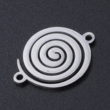 201 Stainless Steel Links connectors, Laser Cut, Vortex, Stainless Steel Color, 14x18x1mm, Hole: 1.4mm, 5pcs/Set