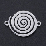 201 Stainless Steel Links connectors, Laser Cut, Vortex, Stainless Steel Color, 14x18x1mm, Hole: 1.4mm, 5pcs/Set