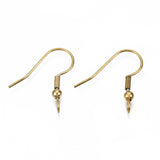 304 Stainless Steel Earring Hooks, Ear Wire, with Vertical Loop, Real 18K Gold Plated, 19~21x18mm, Hole: 2.5mm, 21 Gauge, Pin: 0.7mm, 200pc/Set