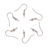 304 Stainless Steel Earring Hooks, Ear Wire, with Vertical Loop, Stainless Steel Color, 19~21x18mm, Hole: 2.5mm, 21 Gauge, Pin: 0.7mm, 200pcs/Set