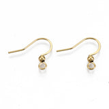 304 Stainless Steel French Earring Hooks, Flat Earring Hooks, Ear Wire, with Horizontal Loop, Real 18K Gold Plated, 15~17x18mm, Hole: 2mm, 21 Gauge, Pin: 0.7mm, 200pc/Set