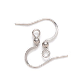304 Stainless Steel French Earring Hooks, Flat Earring Hooks, Ear Wire, with Horizontal Loop, Stainless Steel Color, 15~17x18mm, Hole: 2mm, 21 Gauge, Pin: 0.7mm, 200pcs/Set