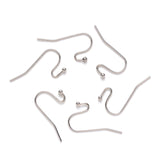 Non-Tarnish 304 Stainless Steel Earring Hooks, Ear Wire, Stainless Steel Color, 11x21mm, 21 Gauge, Pin: 0.7mm, 200pc/Set