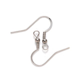 Tarnish Resistant 304 Stainless Steel French Earring Hooks, Flat Earring Hooks, Ear Wire, with Horizontal Loop, Stainless Steel Color, 18~20x21mm, Hole: 2.5mm, 21 Gauge, Pin: 0.7mm, 200pc/Set