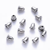 Non-Tarnish 304 Stainless Steel Bullet Ear Nuts, Earring Backs, Stainless Steel Color, 5.5x5.5x4.5mm, Hole: 1.2mm, 200pc/Set