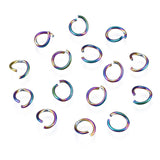 Ion Plating(IP) 304 Stainless Steel Jump Rings, Round Ring, Open Jump Rings, Rainbow Color, 20 Gauge, 6x0.8mm, Inner Diameter: 4.4mm, 100pcs/Set