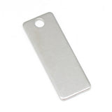 Tarnish Resistant 304 Stainless Steel Stamping Blank Tag Pendants, Rectangle, Stainless Steel Color, 25x9x1mm, Hole: 2.5mm, 100pc/Set