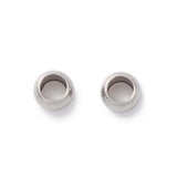 Tarnish Resistant 304 Stainless Steel Spacer Beads, Round, Stainless Steel Color, 3x2mm, Hole: 1.5mm, 1000pc/Set