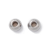 Tarnish Resistant 304 Stainless Steel Spacer Beads, Round, Stainless Steel Color, 4x3mm, Hole: 1.5mm, 1000pc/Set