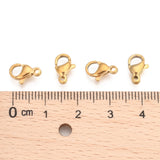 304 Stainless Steel Lobster Claw Clasps, Golden, 10x7x3mm, Hole: 1.2mm, 20pcs/Set