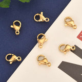 304 Stainless Steel Lobster Claw Clasps, Golden, 10x7x3mm, Hole: 1.2mm, 20pcs/Set