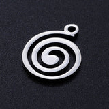 Tarnish Resistant 201 Stainless Steel Filigree Charms, Vortex, Stainless Steel Color, 15x11.5x1mm, Hole: 1.5mm, 5pc/Set