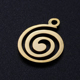 201 Stainless Steel Filigree Charms, Vortex, Golden, 15x11.5x1mm, Hole: 1.5mm, 5pc/Set